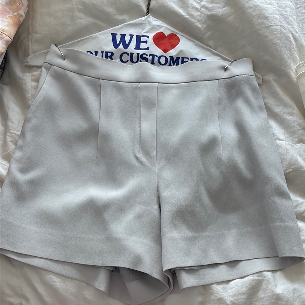Babaton Light Gray Trouser Shorts